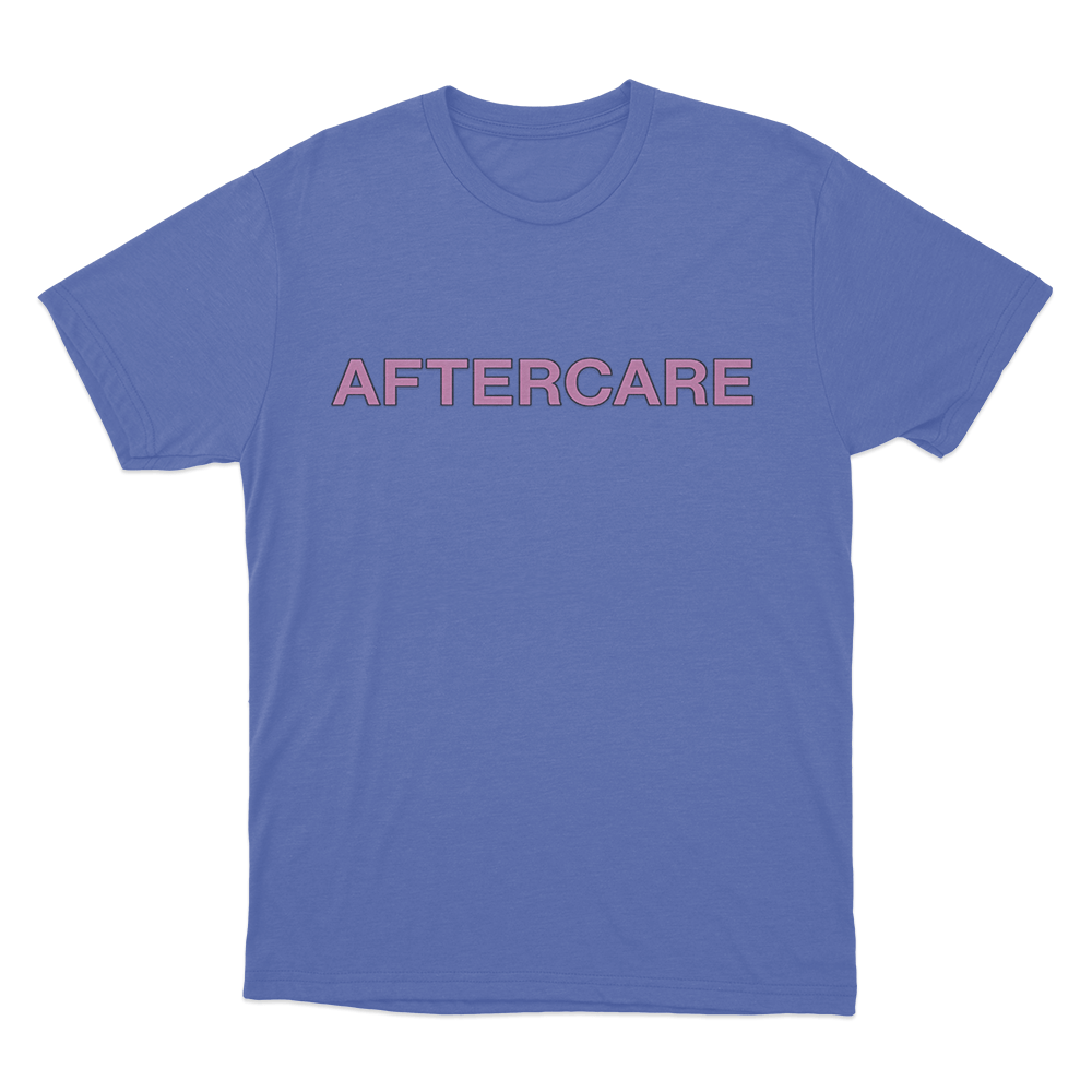 Aftercare Letter T Shirt Blue Aftercare Letter T Shirt Blue