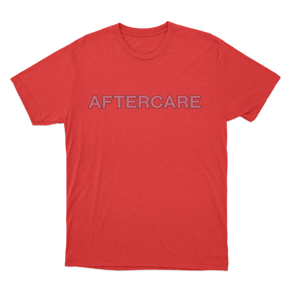 Aftercare Letter T Shirt Red Aftercare Letter T Shirt Red